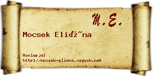 Mocsek Eliána névjegykártya